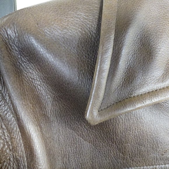 Colebrook Leather Bomber Jacket Brown M - Picture 4 of 11